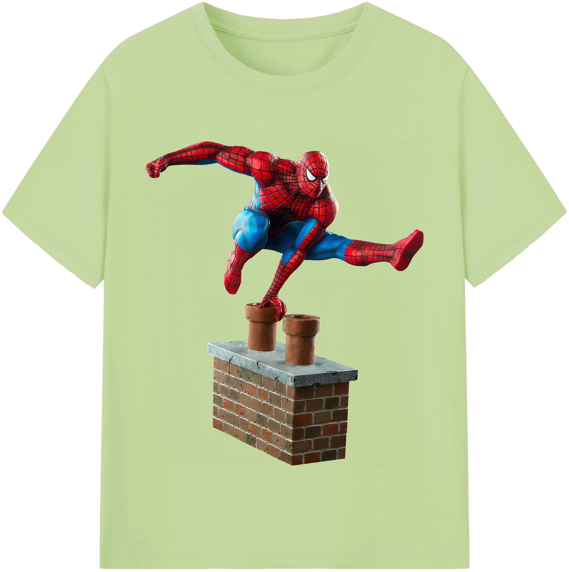 （画像用） Spider Man スパイダーマン 綿100％半袖Tシャツ（フロントプリント）